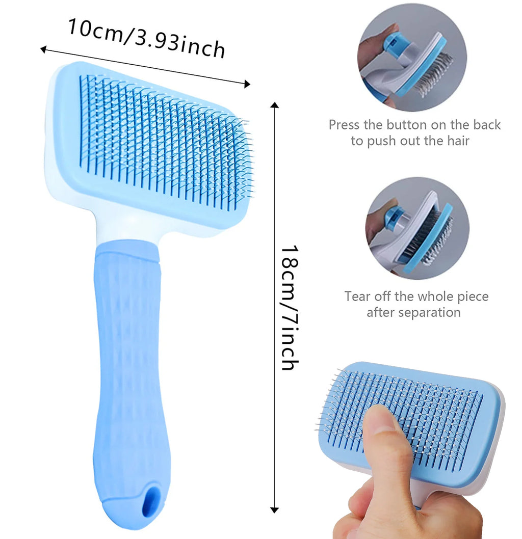 Dog & Cat Grooming Brush – Fur Remover & Massager