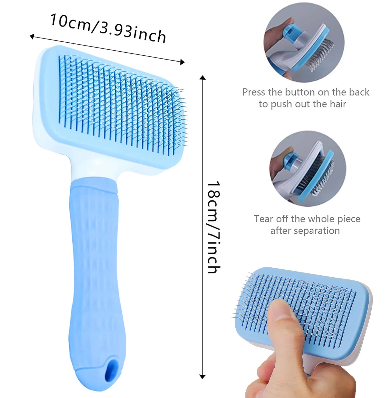 Dog & Cat Grooming Brush – Fur Remover & Massager