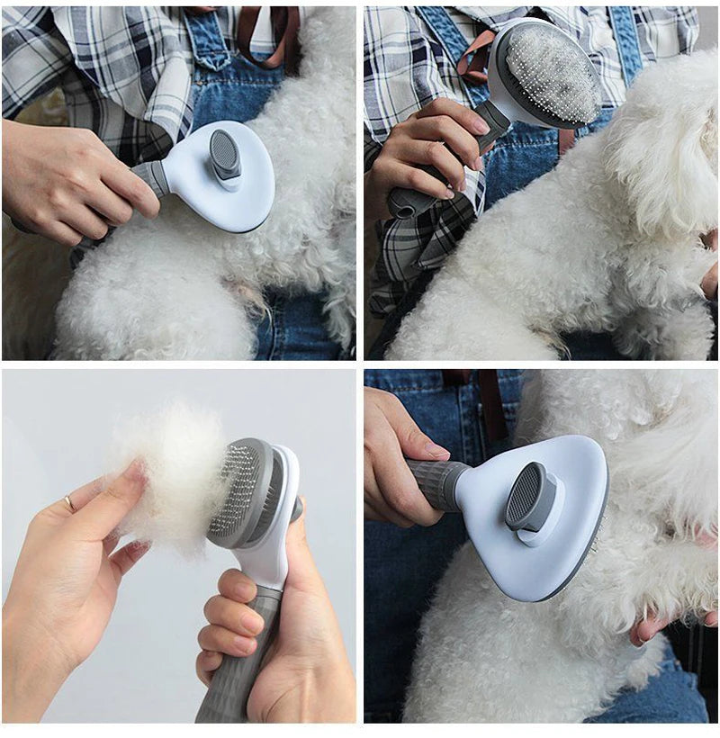 Dog & Cat Grooming Brush – Fur Remover & Massager