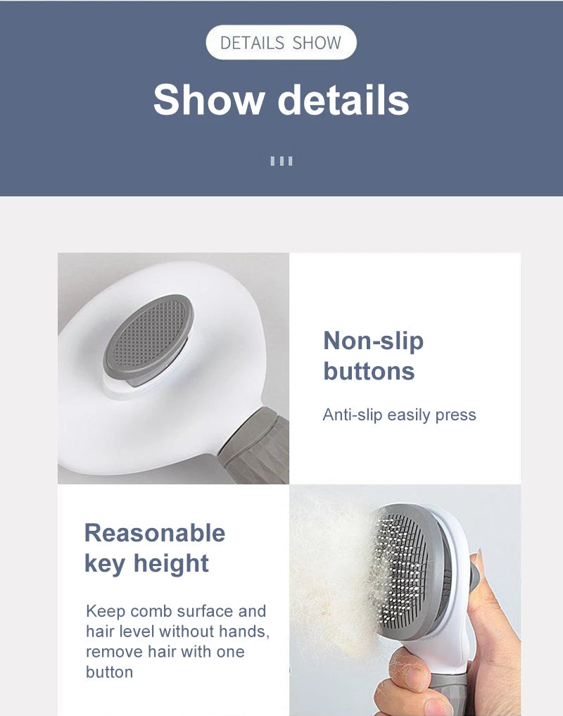 Dog & Cat Grooming Brush – Fur Remover & Massager