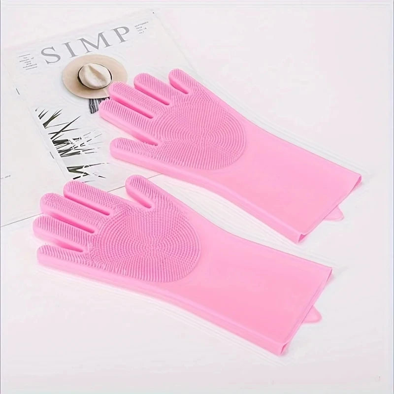 Pet Grooming Glove – Silicone Hair Removal & Bathing
