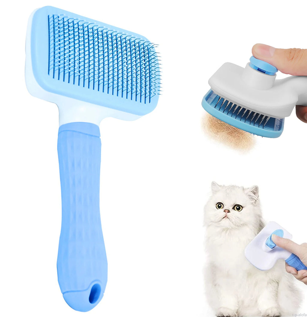 Dog & Cat Grooming Brush – Fur Remover & Massager