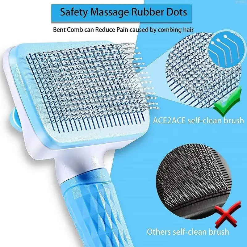 Dog & Cat Grooming Brush – Fur Remover & Massager