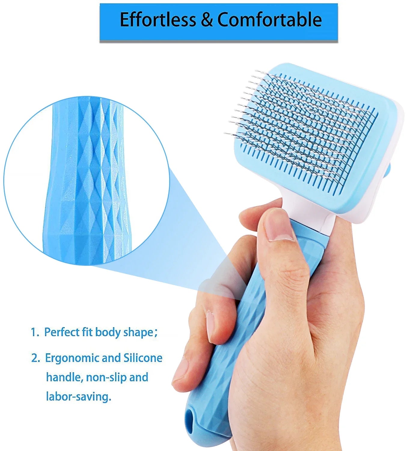 Dog & Cat Grooming Brush – Fur Remover & Massager