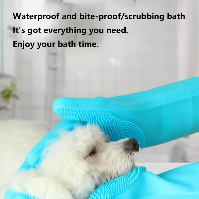Pet Grooming Glove – Silicone Hair Removal & Bathing