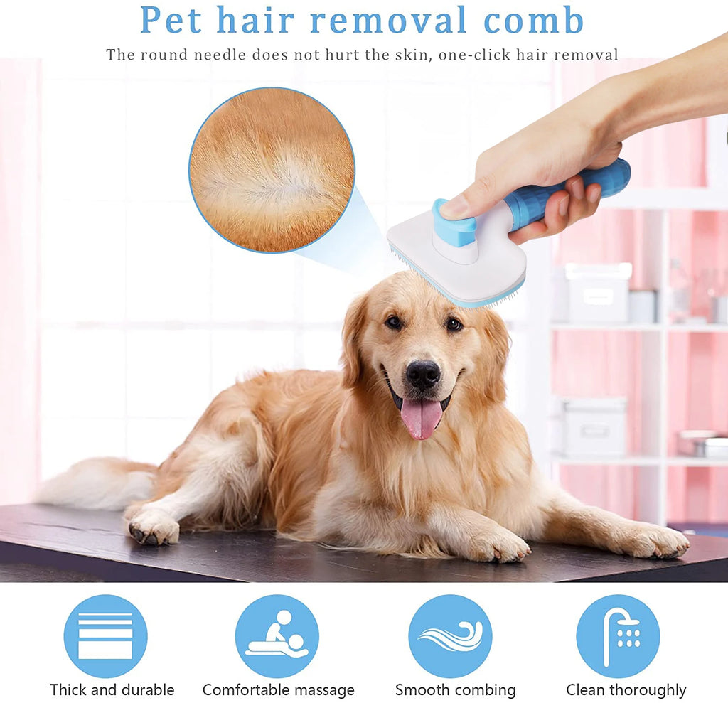 Dog & Cat Grooming Brush – Fur Remover & Massager